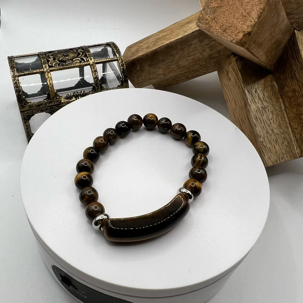 Healing Stone Stretch Bracelet Natural Tigers‎ Eye Bracelet NEW